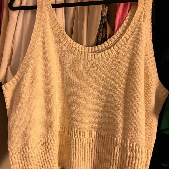 Ivory cream Plus size Madewell knit vest sweater tank top - Picture 2 of 4
